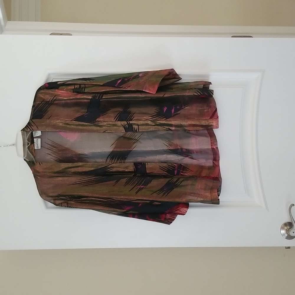 Chico's Open Shirt with Side Slits